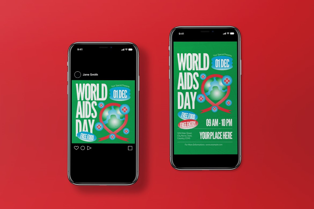 Green Beige World Aids Day Flyer Set, a Flyer Template by graphicook (Photo 3 of 3)