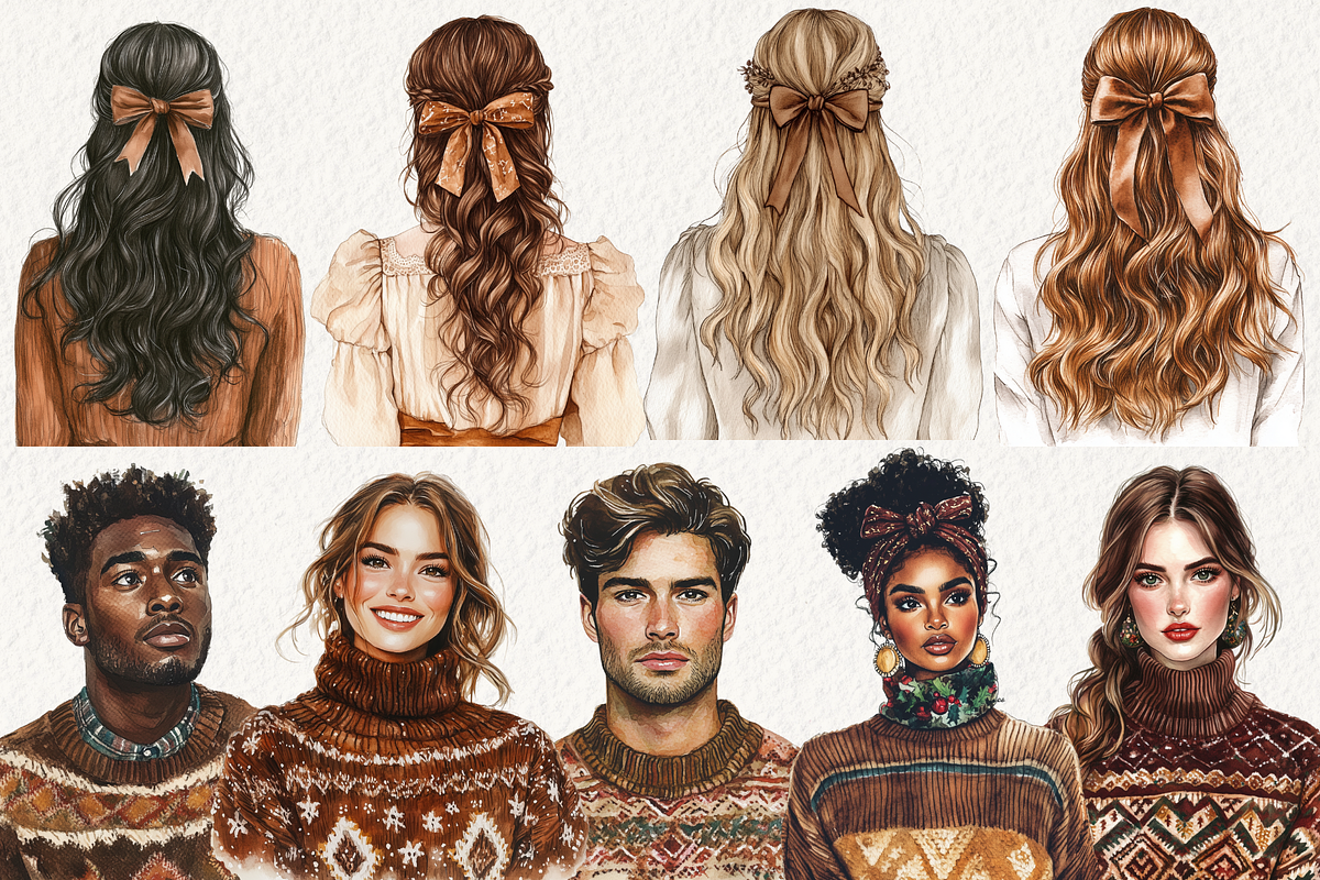 Boho Christmas Clipart, an Illustration by NadiaTheronArt (Photo 4 of 5)