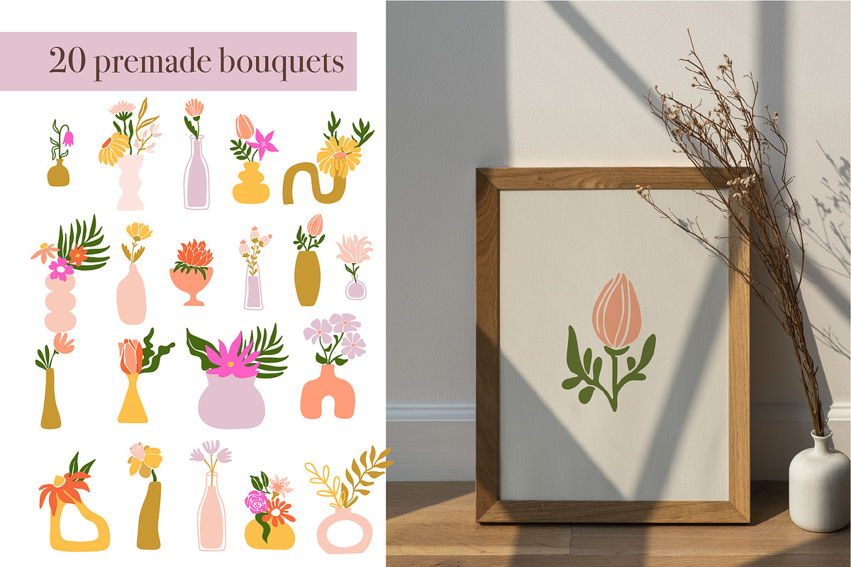 Flowers and leaves illustrations, a Decorative Illustration by La Petite Line Art (Photo 10 of 11)