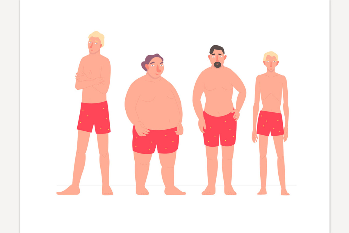 Diverse people with different bodies, a Healthcare Illustration by Anna's Shop