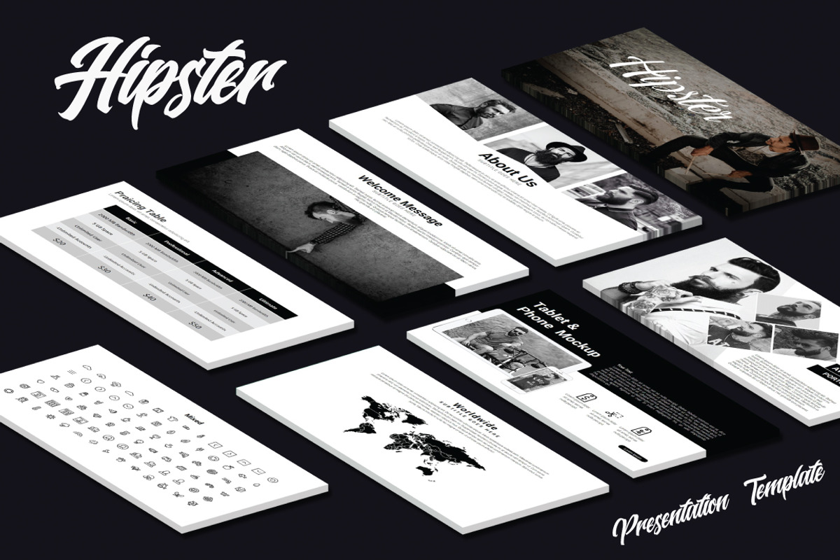 Hipster Keynote Template, a Presentation Template by Presentation Official (Photo 1 of 12)