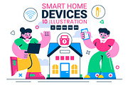 10 Smart Home Devices Illustration, an Illustration by denayunebgt (Thumbnail 1 of 4)