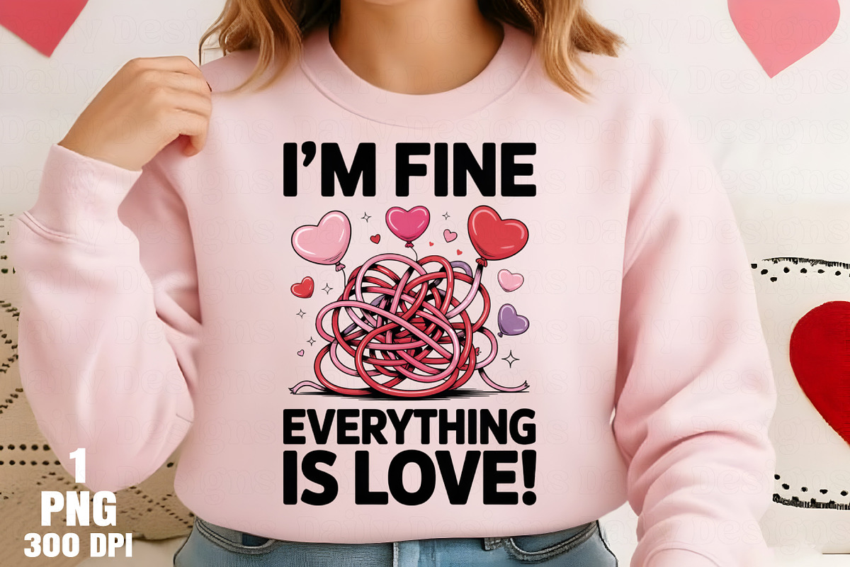 Valentine Sublimation I M Fine, an Illustration by Daily.Designs (Photo 3 of 5)