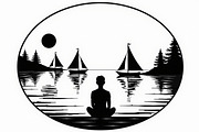 Lake Meditation & Sailing Set, an Illustration by BIPLOB EXPERT (Thumbnail 5 of 9)