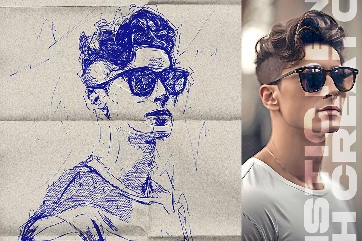 Realistic Pen Sketch Creator, an Action Add-On by Amorjesu.com (Photo 13 of 37)
