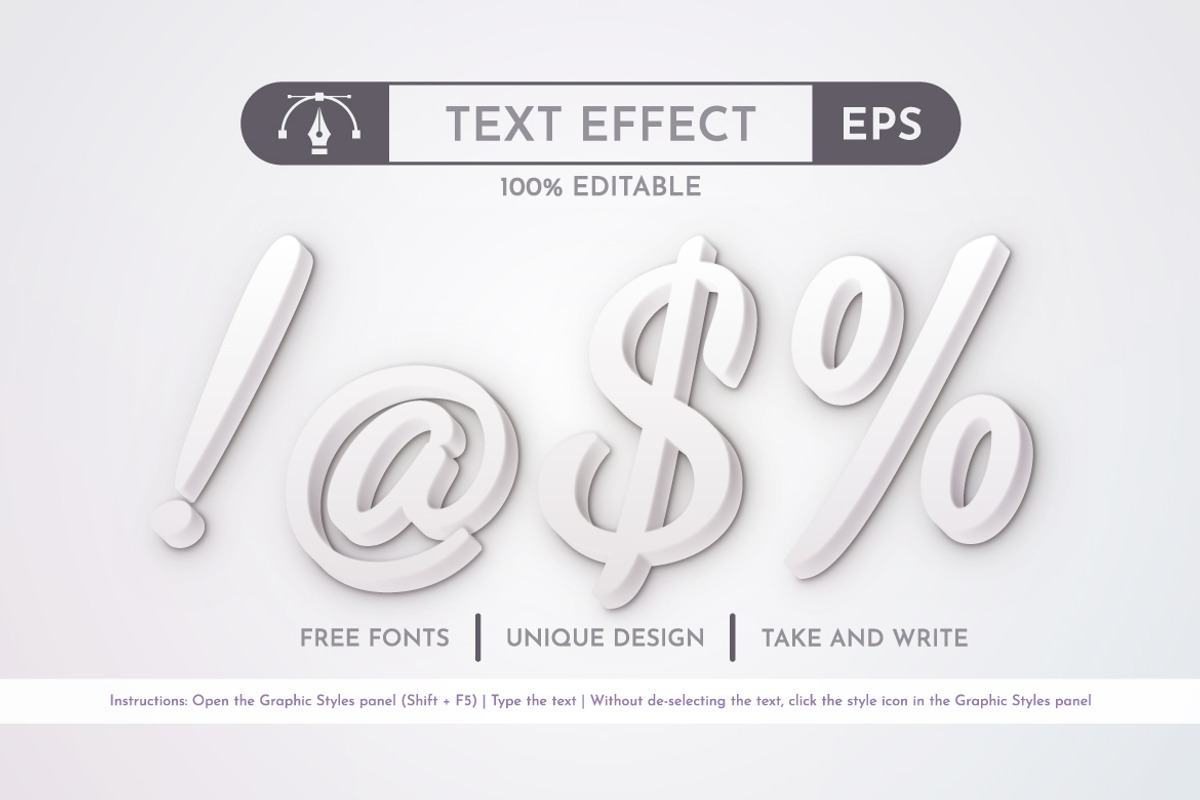 White Editable Text Effect, a Layer Style Add-On by rwgusev (Photo 6 of 6)