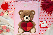 Faux Yarn Valentine Teddy Bear PNG, an Illustration by Canvas Craft (Thumbnail 5 of 7)