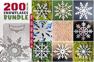 200 Snowflakes Bundle | Cut Files