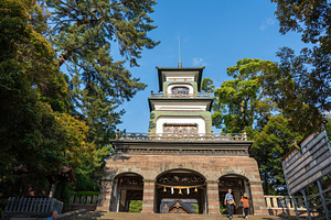 Entrance gate of Oyama-Jinja Shrine in Kanazawa, Japan