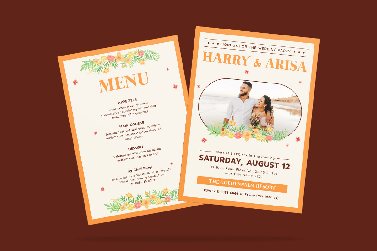 Colorful Florist Wedding Invitation, an Invitation Template by iDoodle Studio (Photo 3 of 4)