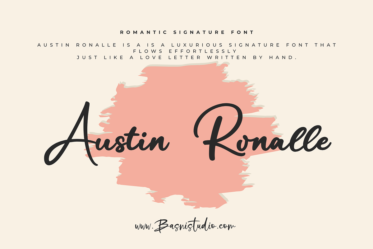 Austin Ronalle Signature Font, a Handwritten Font by Basnistudio (Photo 1 of 7)