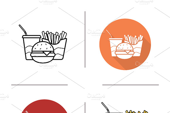 Fastfood Icons. Vector