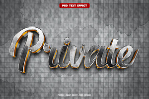 Private 3D editable text effect, a Layer Style Add-On by Hello Muh