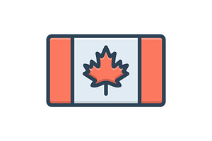 Canada country color icon, an Icon by Creative priyanka