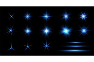 Blue Glow lighting Star. Collection, a Texture Illustration by Marinstri