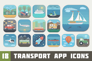 Transport App Icons Set
