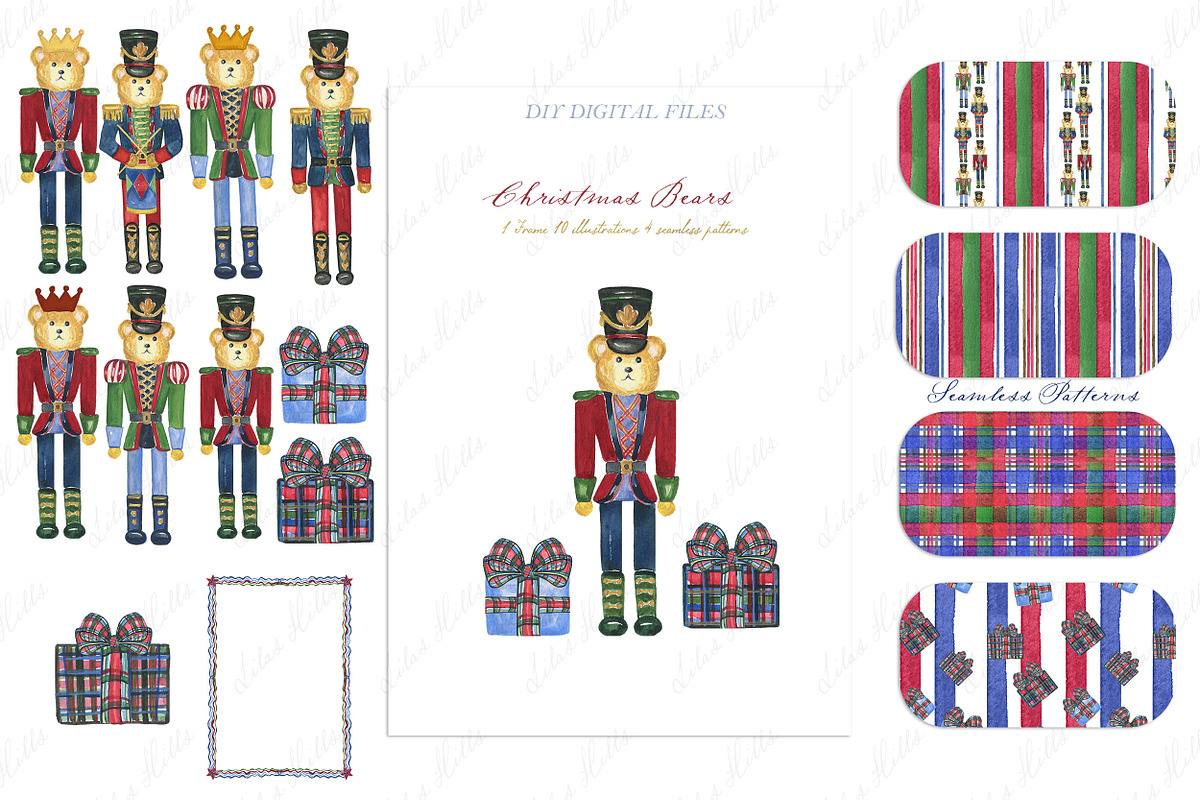 Christmas Nutcrackers Bears, a Seasonal Illustration by LABFcreations (Photo 4 of 4)