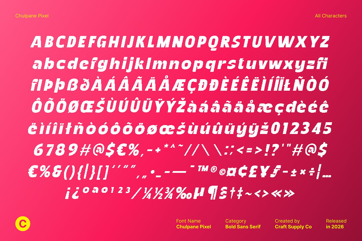 Chulpane Pixel, a Sans Serif Font by Craft Supply Co. (Photo 8 of 8)
