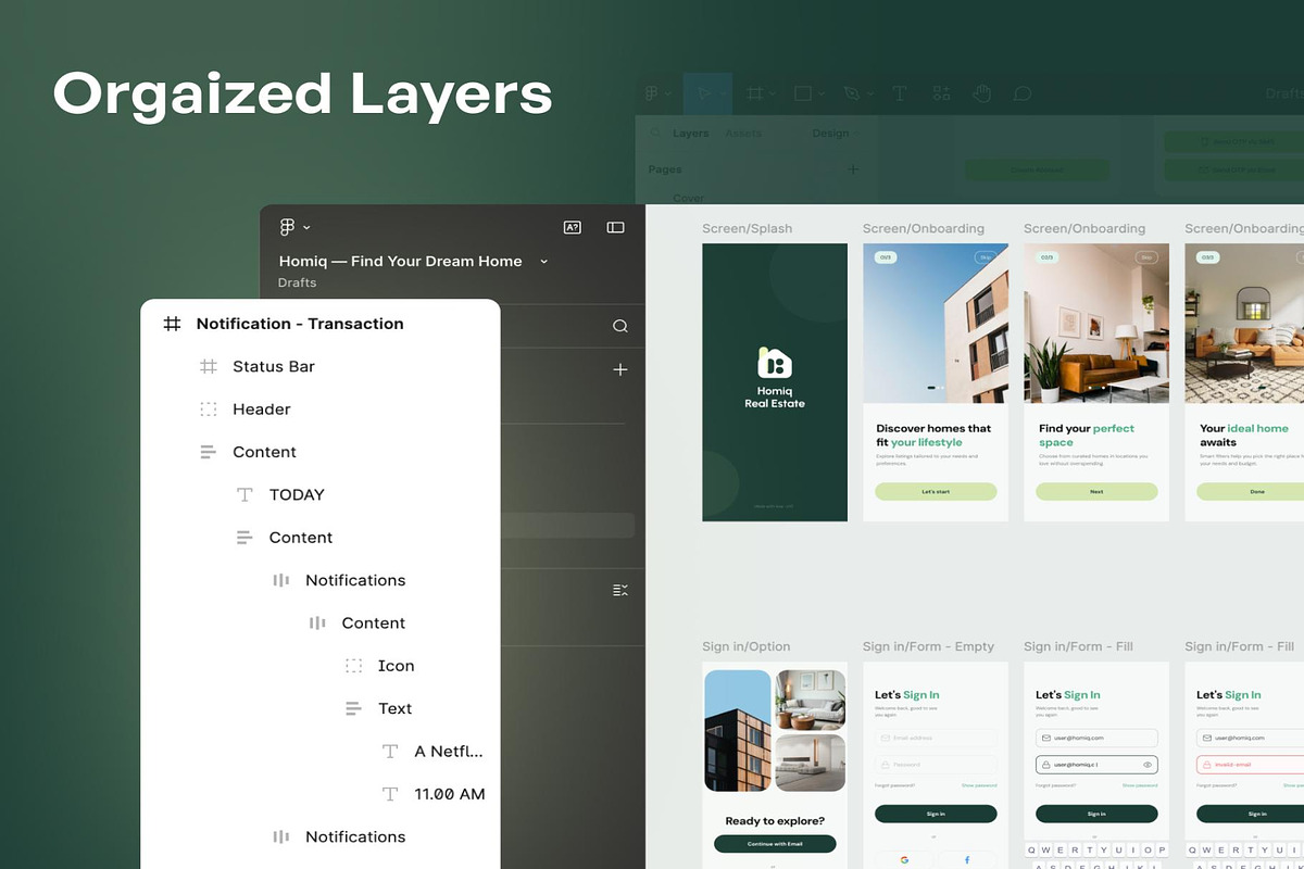 Homiq - Find Your Ideal Home Fast, an UI Kit Template by Creative Perspective (Photo 3 of 6)