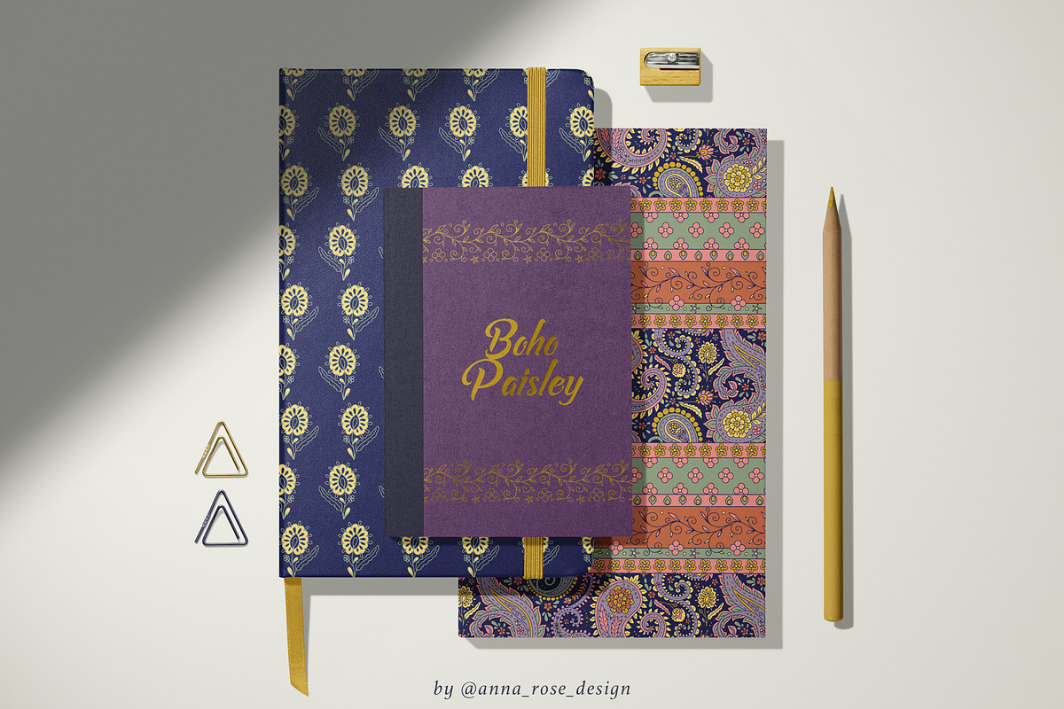 Boho Paisley Patterns & Motifs, a Pattern Graphic by Rose Design (Photo 8 of 13)