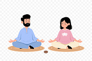 Mindfulness Meditation Starry Night, a Person Illustration by Partikusi Design (Thumbnail 3 of 3)