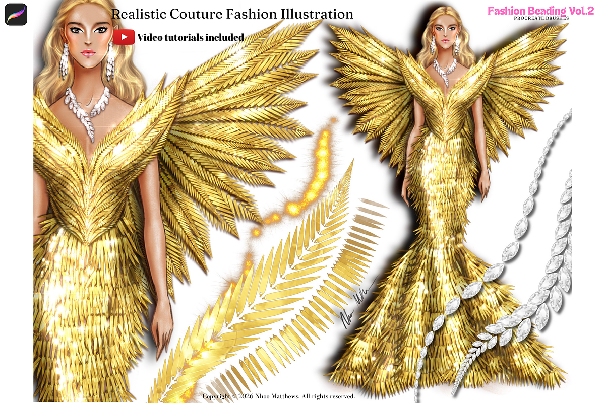 Procreate Brushes Fashion Beading 2, a Brush Add-On by Fashion Workshop Bkk (Photo 7 of 19)
