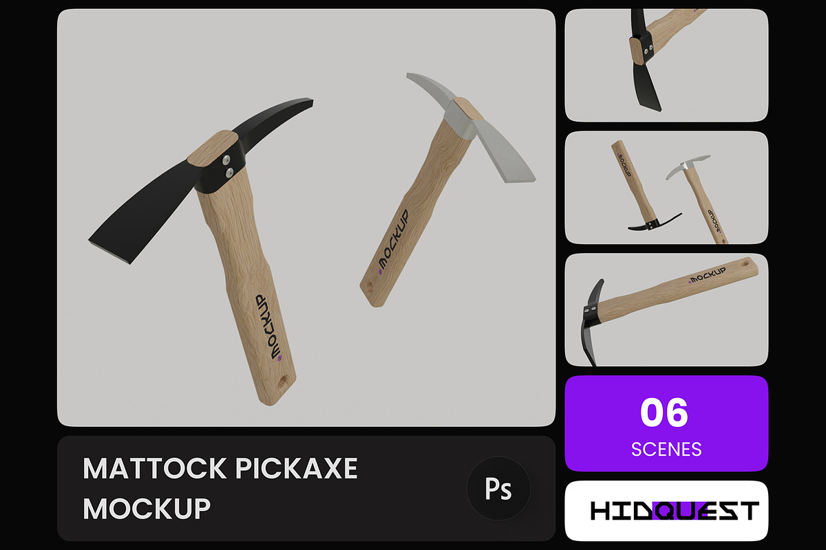 Mattock Pickaxe Mockup, a Household Mockup by hiddemaru (Photo 1 of 4)