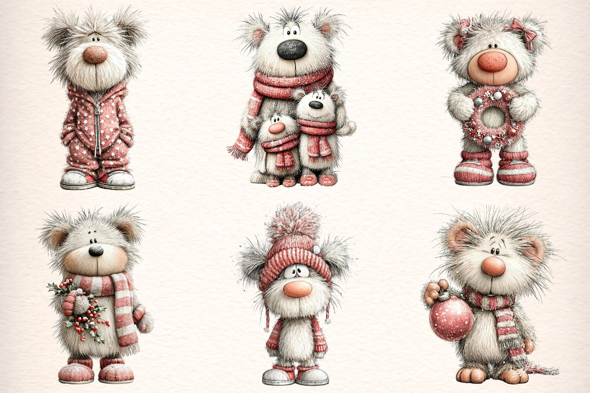 Whimsical Christmas Pink Teddies, a Transportation Illustration by Digital Artistic99 (Photo 2 of 10)