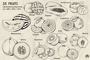 Fruits Line Art + Procreate, a Food Illustration by Skliarova (Thumbnail 2 of 4)