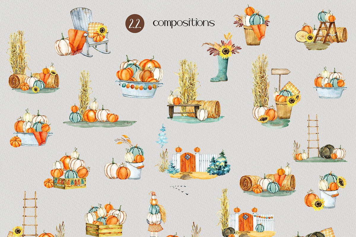 Watercolor Cozy Fall Collection, an Illustration by TanyaOak (Photo 2 of 8)
