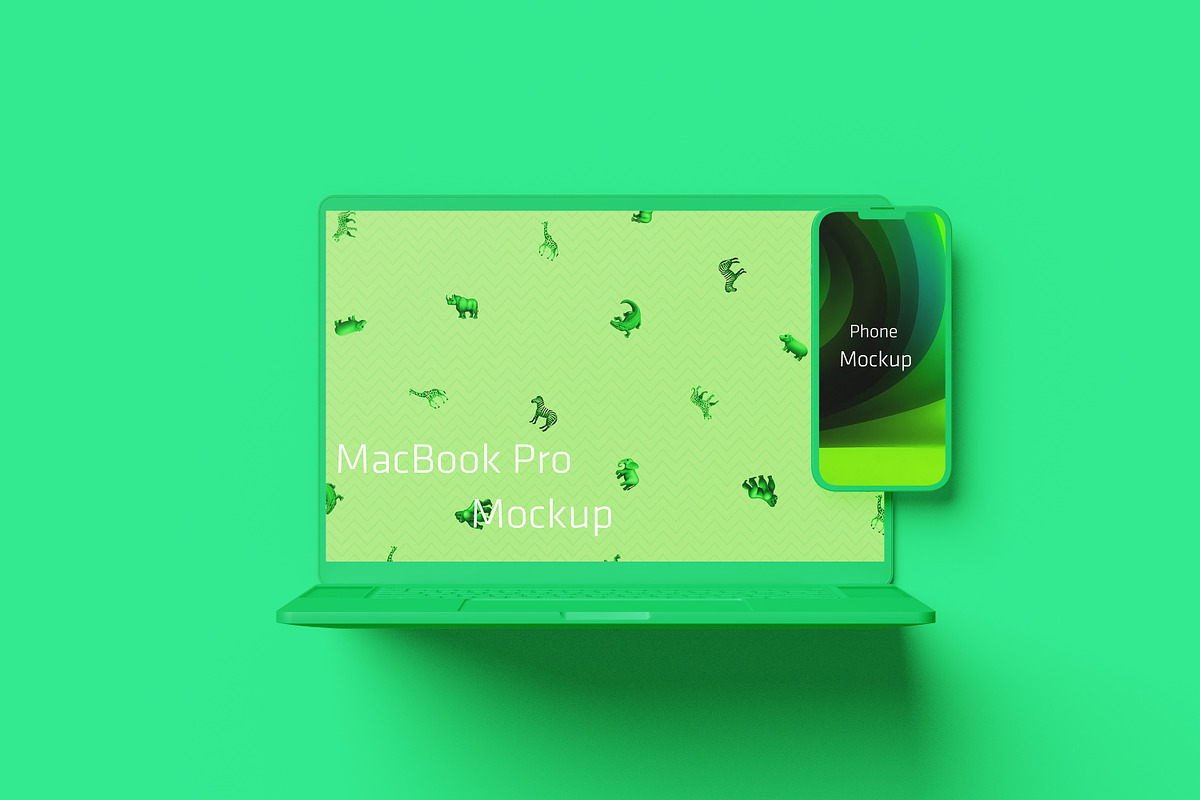 MacBook Pro&iPhone 13 Clay Mockups, a Mac Mockup by 2M GRAPHICS DESIGN (Photo 5 of 9)