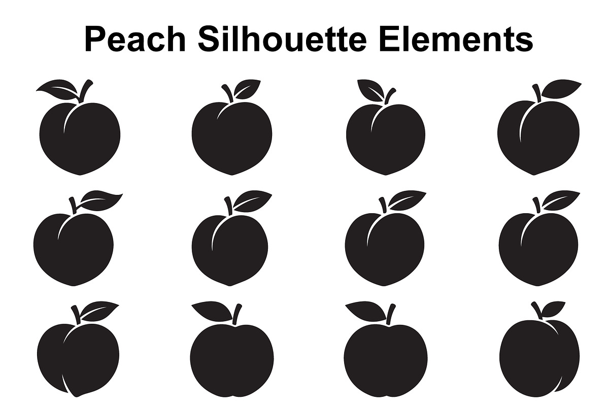 Peach Leaf Silhouette Collection, an Object Graphic by Designer_Momina (Photo 1 of 3)
