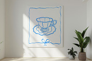 Vintage Tea Set line art, a Decorative Illustration by Carpet Tapete Pretzel (Thumbnail 8 of 9)