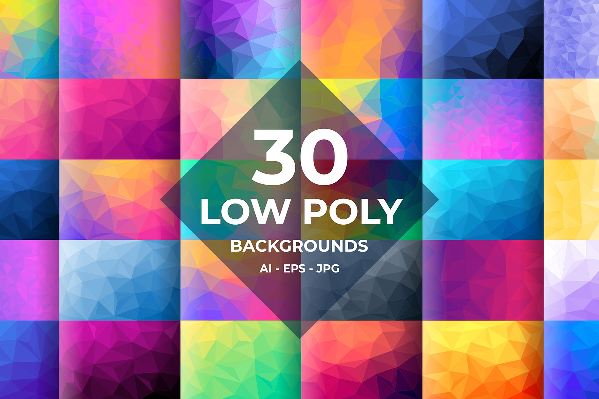 30 Vector Low Poly Backgrounds, a Background Graphic by Rosa Puchalt (Photo 1 of 3)