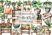 Watercolor Furniture Clipart, an Illustration by Libby Wishes (Thumbnail 1 of 3)