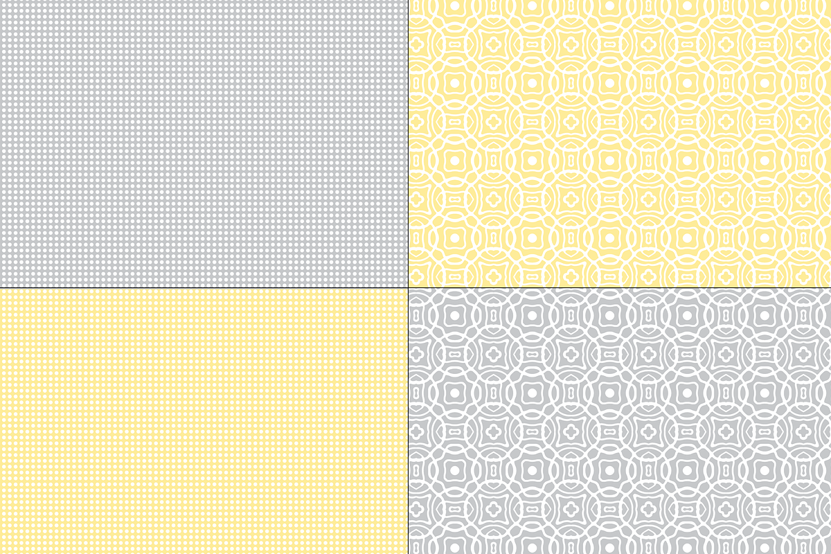 Seamless Yellow & Grey Patterns preview 4