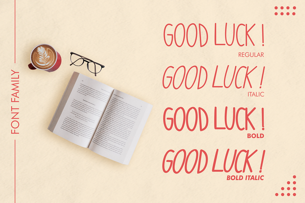 Good Luck!, a Serif Font by Fachranheit Studio (Photo 2 of 8)