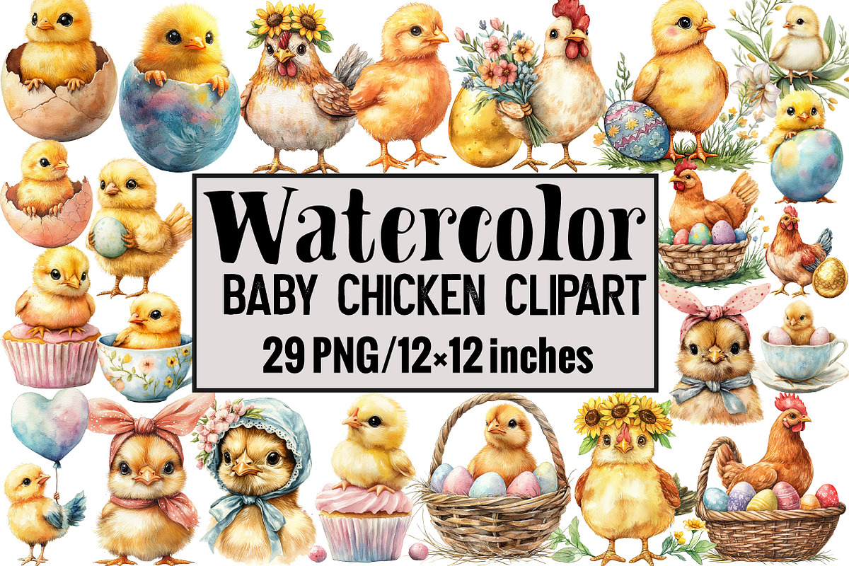 Baby Chicken Clipart, an Illustration by Design Market (Photo 1 of 3)