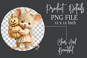 Whimsical Halloween Mouse Clipart, a Seasonal Illustration by Rose Art (Thumbnail 7 of 8)