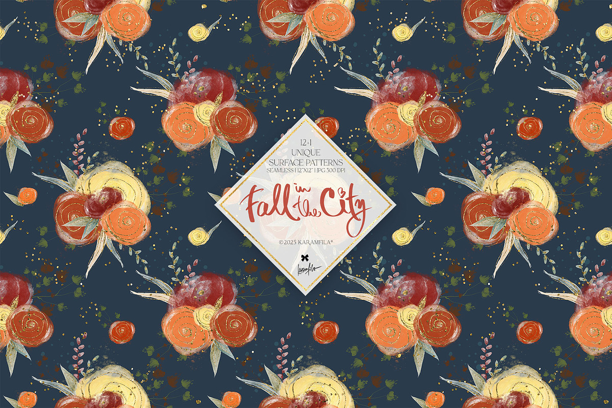 Fall City Hand Drawn Autumn Patterns, a Pattern Graphic by KaramfilaS (Photo 13 of 21)