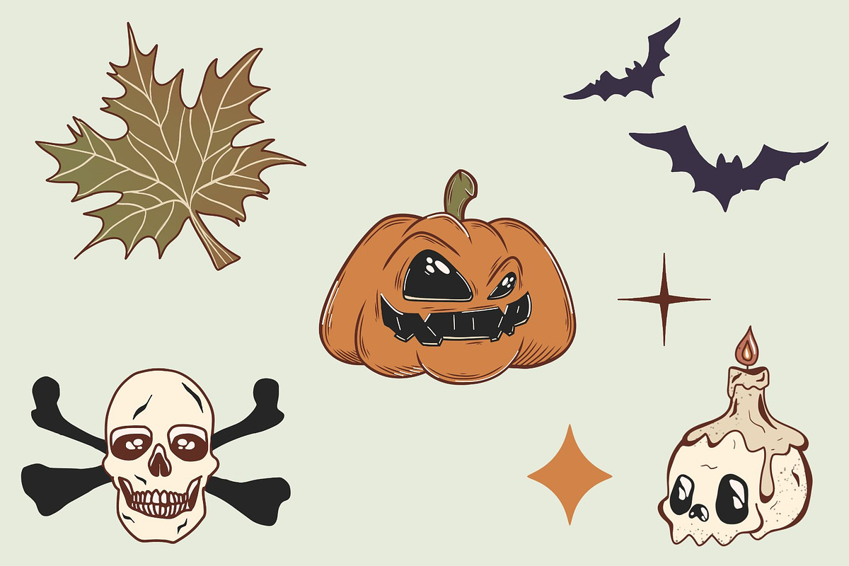 Retro Halloween Sublimation Bundle, a Decorative Illustration by ClipArtTime (Photo 5 of 5)