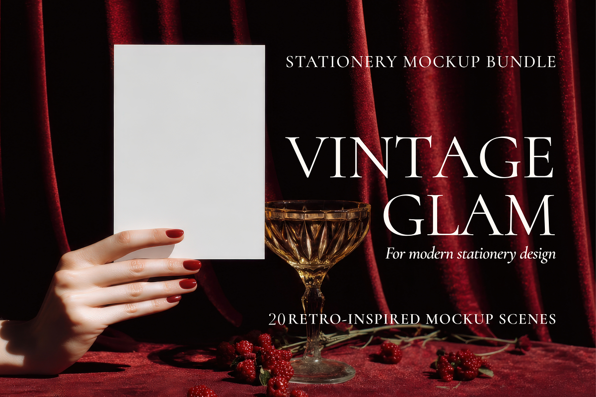 Vintage Velvet Card Mockup Bundle, an Advertising Mockup by Serenefeeling (Photo 1 of 12)
