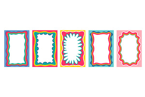 Retro y2k color scallop wavy frames, an Object Illustration by Buch&Bee