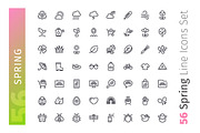 Spring Line Icons Set, an Outline Icon by Voysla's Shop (Thumbnail 2 of 4)