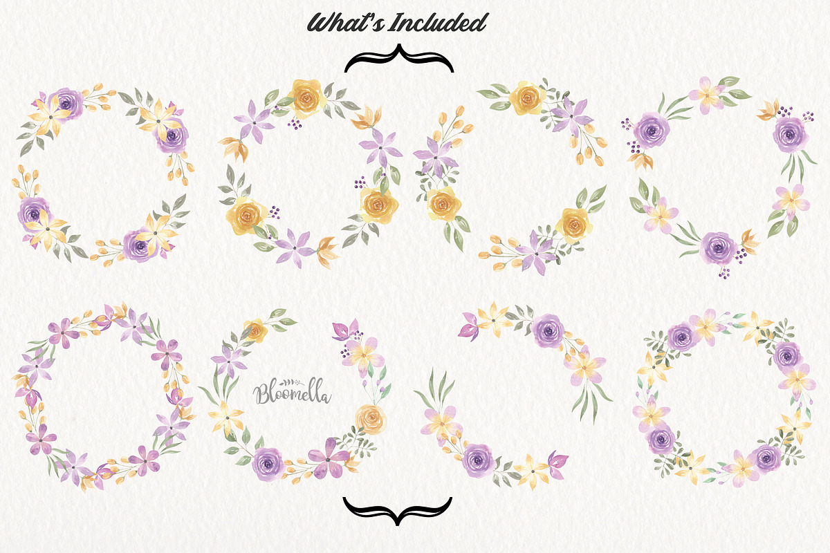 Lilac & Lemon Watercolor Flowers, an Illustration by Bloomella (Photo 6 of 6)