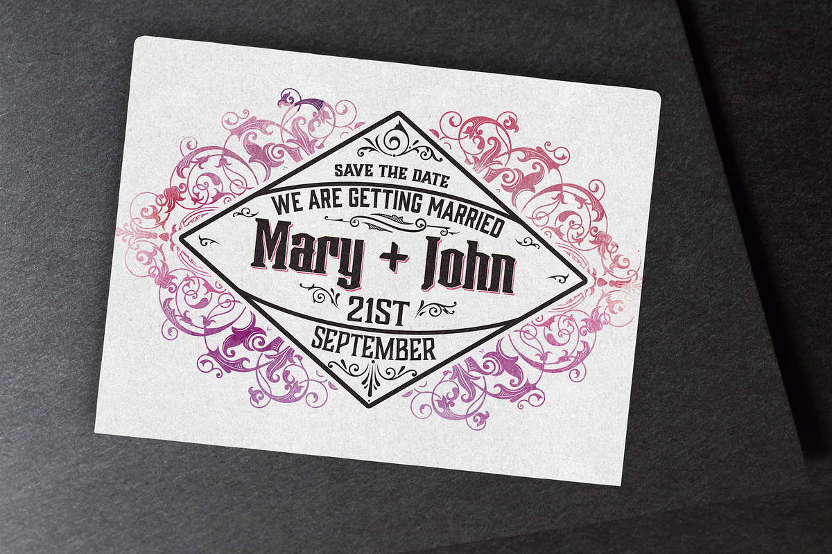 Mega Set Vintage Wedding Invitations, an Invitation Template by OneVectorStock (Photo 5 of 18)