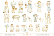 Nativity Story Watercolor Clipart, an Illustration by MockupWizard (Thumbnail 2 of 5)