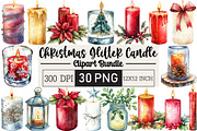 Christmas Glitter Candle Clipart, an Illustration by Black Bird Studio (Thumbnail 1 of 6)