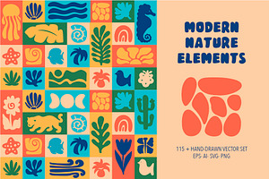 Floral & Wildlife Mosaic. Design Kit, a Pattern Graphic by Lettering_Logo