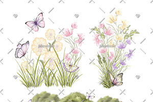 Butterflies Watercolor Cliparts